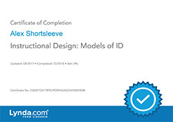 Instructional Design Models of ID certificate